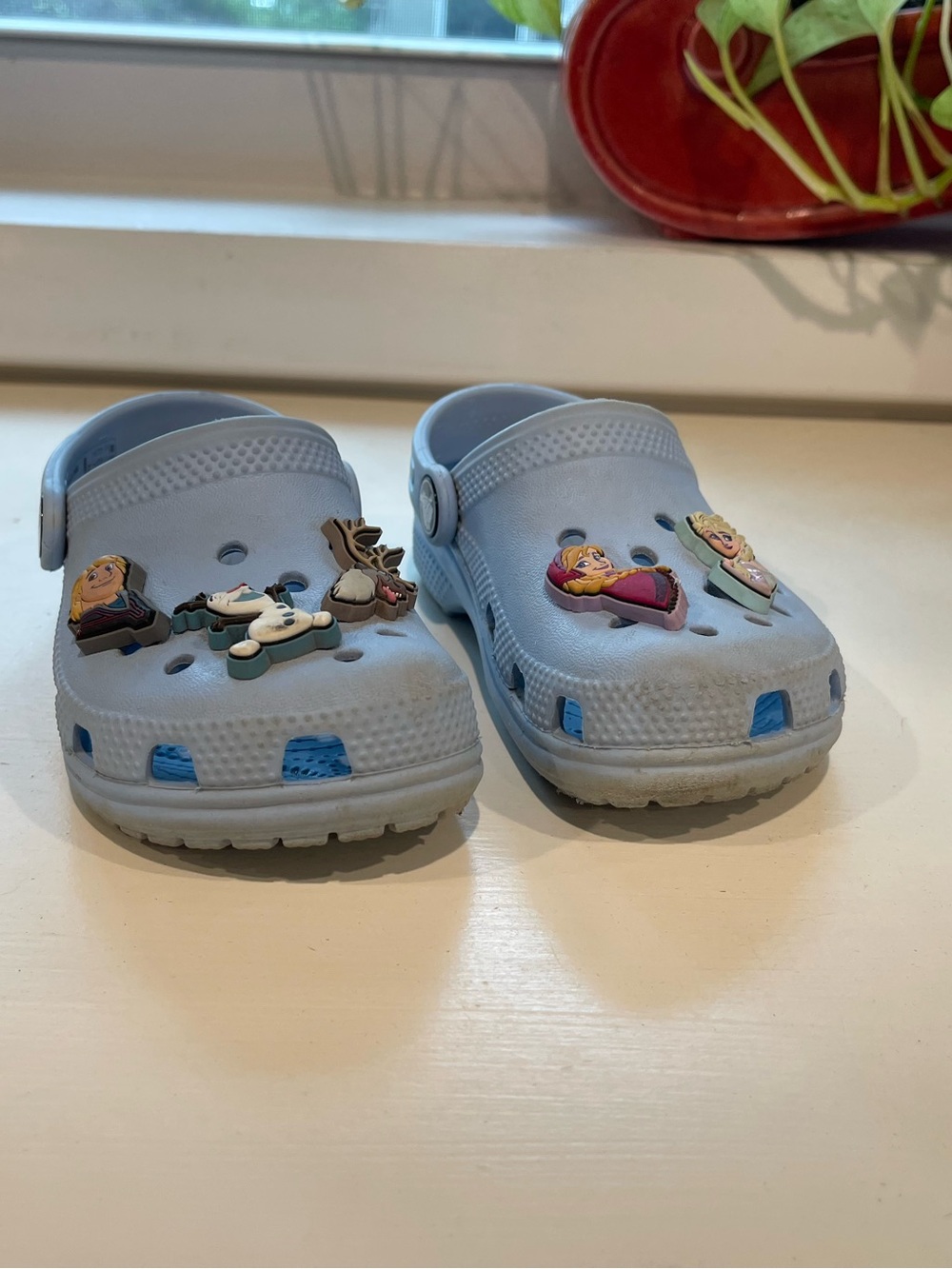 CROCS Light Blue Kids Clogs with Character Jibbitz